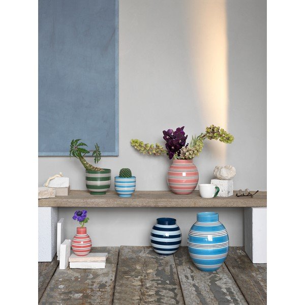 Tmavě zeleno-bílý keramický květináč Kähler Design Nuovo, ø 15 cm-image-1