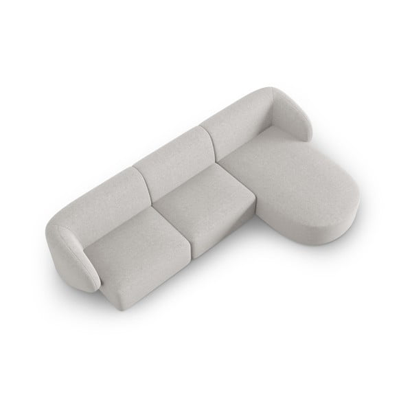 Světle šedá žinylková rohová pohovka (pravý roh/s lenoškou) Paolo – Milo Casa-image-2