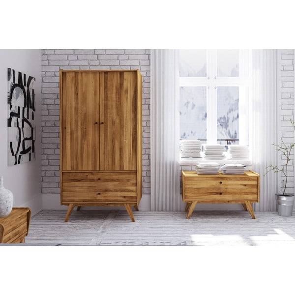 Šatní skříň z dubového dřeva 100x200 cm Retro - The Beds-image-4