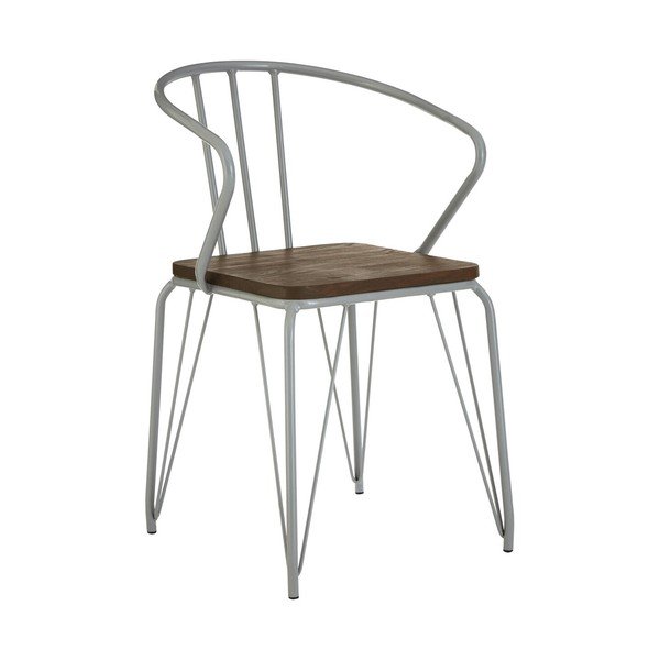 Šedá/v tmavě přírodní barvě jídelní židle z jilmového dřeva District – Premier Housewares