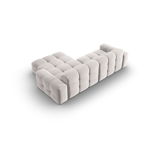 Světle šedá sametová rohová pohovka (pravý roh) Kendal – Micadoni Home-image-4