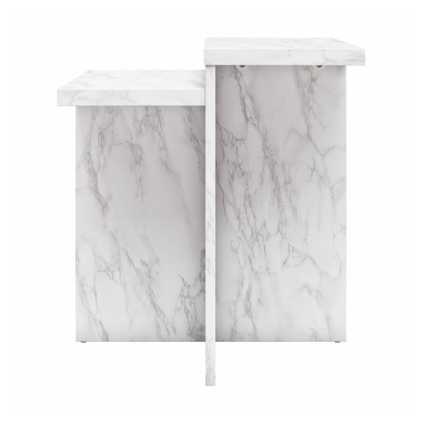 Bílý konferenční stolek v dekoru mramoru 56x56 cm Brielle – CosmoLiving by Cosmopolitan-image-2