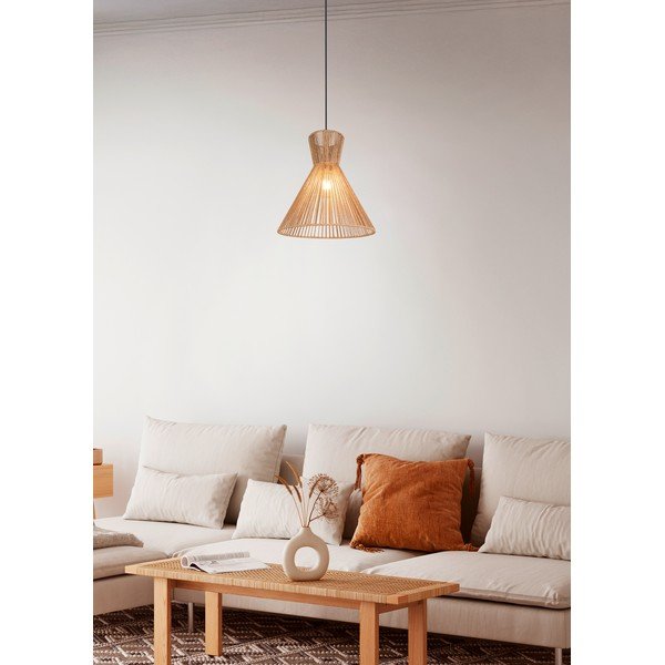 Kovové závěsné svítidlo v přírodní barvě se stínidlem z papírového výpletu ø 35 cm Rosalie – Reality-image-1