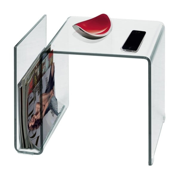 Variabilní skleněný odkládací stolek se stojanem na časopisy Evergreen House-image-3