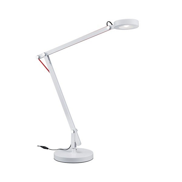 Bílá LED stolní lampa s ohybatelnou konstrukcí (výška 90 cm) Amsterdam – Trio