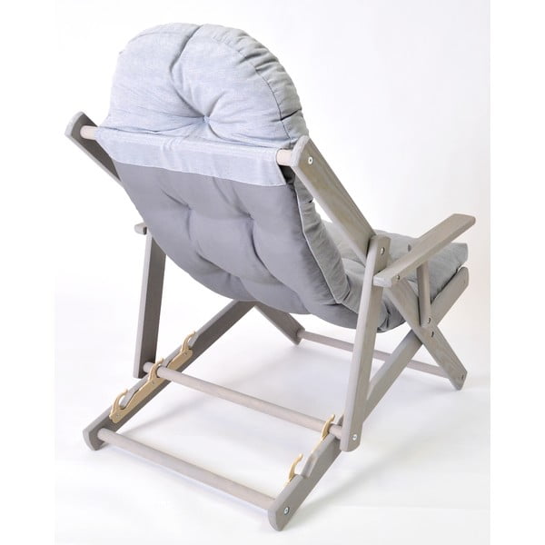 Šedé dřevěné skládací zahradní lehátko Borneo – Rojaplast-image-2