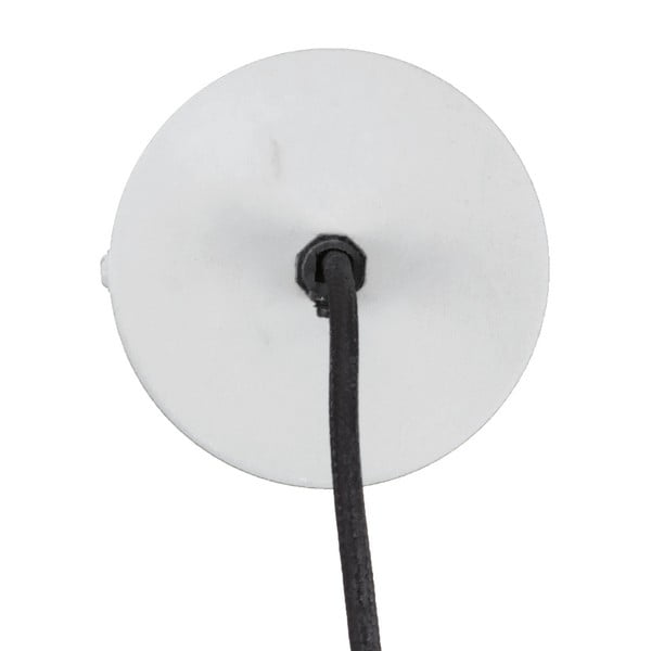 Bílé závěsné svítidlo s dřevěným detailem Leitmotiv Farm, ⌀ 41 cm-image-1