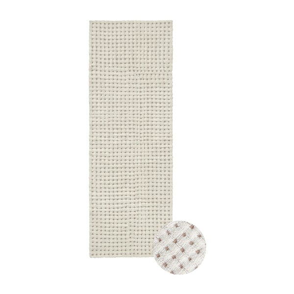 Slonovinový pratelný/ručně tkaný vlněný běhoun 80x230 cm Unexpected Wool – Lorena Canals