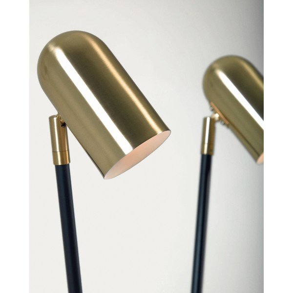 Černá/ve zlaté barvě stojací lampa s kovovým stínidlem (výška 152 cm) Clemence – Kave Home-image-4