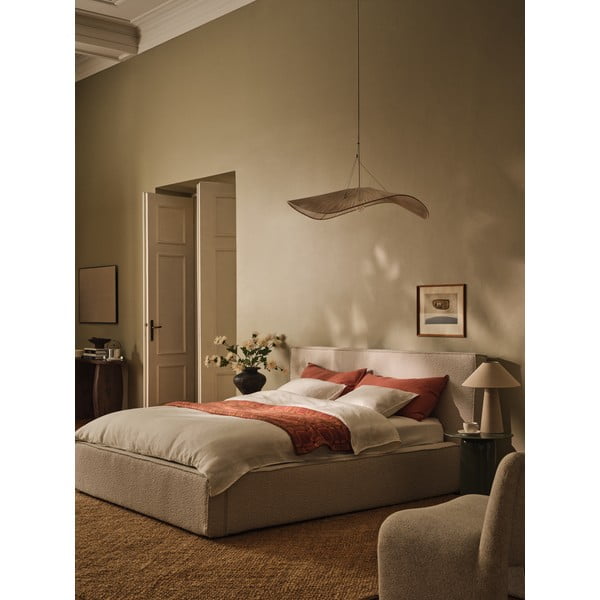 Krémové čalouněné čelo postele 249x100 cm Olivia – Micadoni -image-3