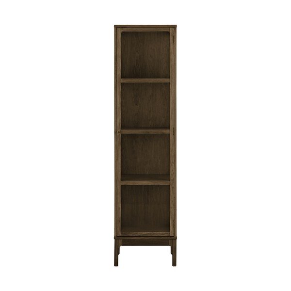 Tmavě hnědá vitrína v dekoru dubu 47x180x40 cm Zamora – House Nordic-image-2
