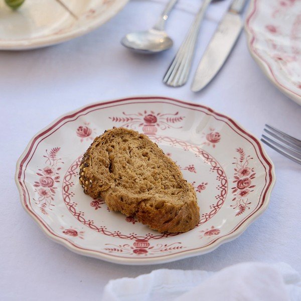 Červený/bílý dezertní  talíř z kameniny ø 17 cm Vila – Costa Nova-image-1