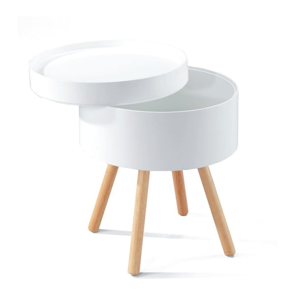 Bílý odkládací stolek s úložným prostorem Tomasucci Spok