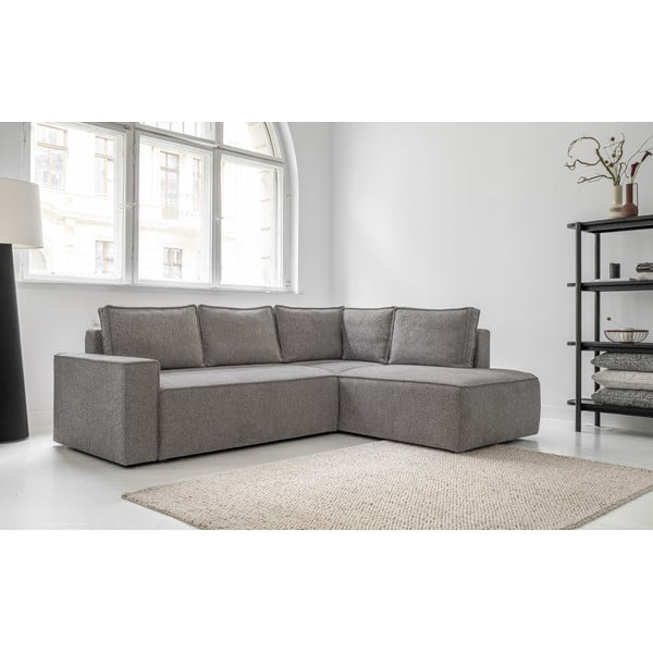 Světle šedá rozkládací rohová pohovka (pravý roh) Brave Dave – Miuform-image-2