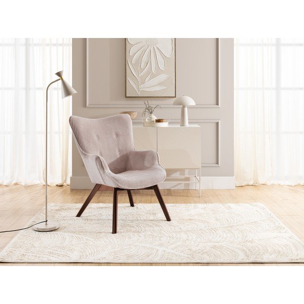 Světle růžové manšestrové křeslo Niko – Ropez-image-4