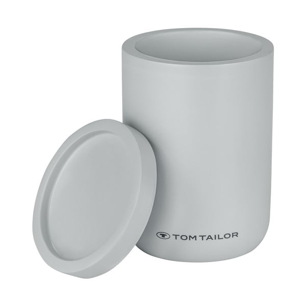 Šedý koupelnový organizér na vatové tampony z polyresinu Tom Tailor T-Color Bath – Wenko