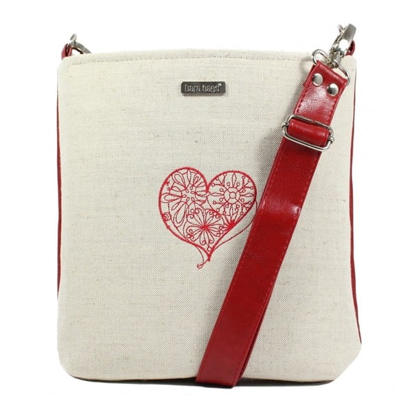 Béžovo-červená kabelka Dara bags Daisy No.311