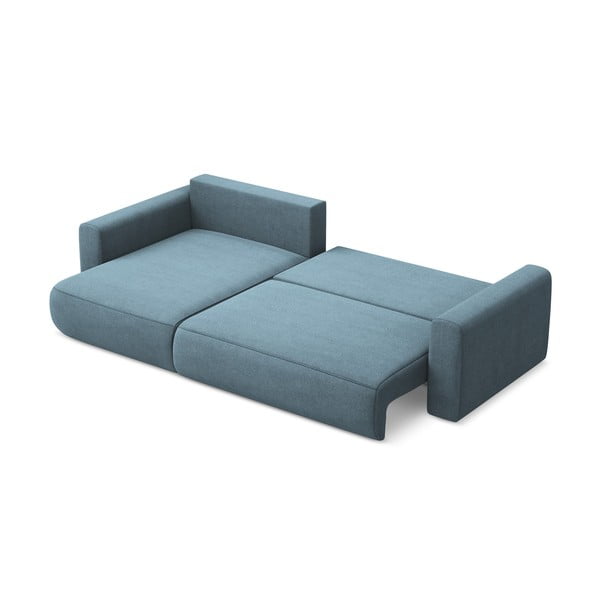 Světle modrá rozkládací/s úložným prostorem rohová pohovka (levý roh/s lenoškou) Kapua – Makamii-image-4