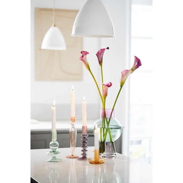 Růžový skleněný svícen Bahne & CO-image-2