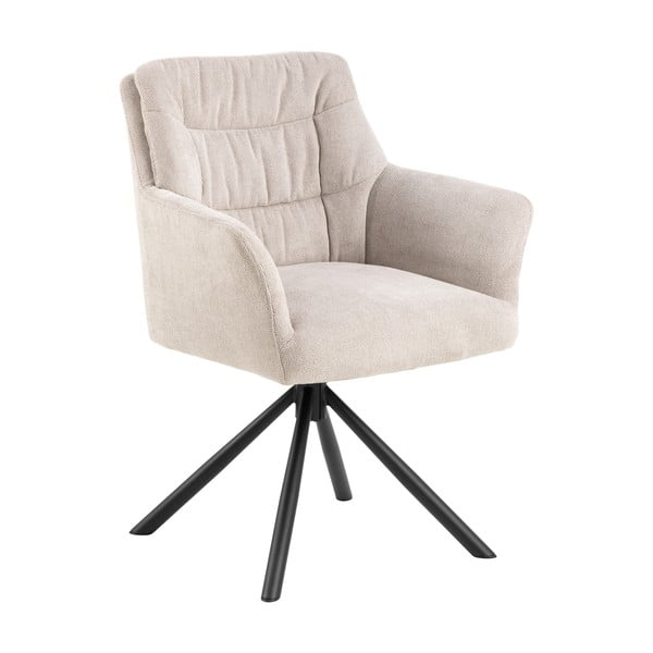 Béžové čalouněné jídelní křeslo s područkami Alonso – Actona