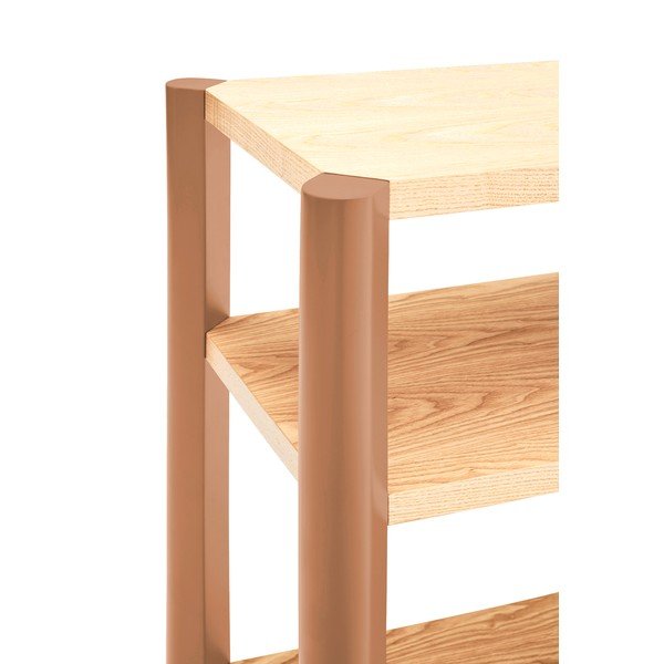 Regál v dekoru dubu v cihlové barvě/ve světle přírodní barvě 126x84x43 cm Bona – Teulat-image-3