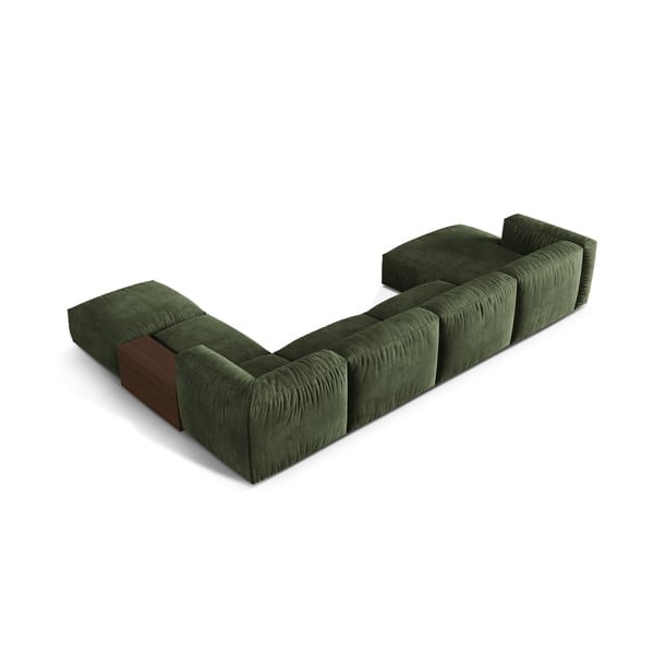 Zelená sametová modulární rohová pohovka (pravý roh/do "U") Martina – Micadoni -image-2