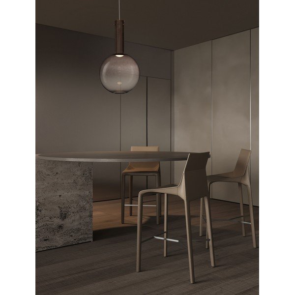 Hnědé skleněné LED stmívatelné závěsné svítidlo ø 30 cm Nostos – Nova Luce-image-3