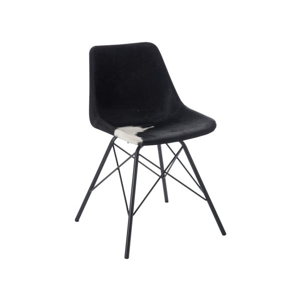 Židle s koženým potahem Cross, černobílá