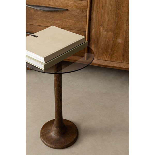 Kulatý odkládací stolek se skleněnou deskou ø 35 cm Aberdeen – Bizzotto-image-1