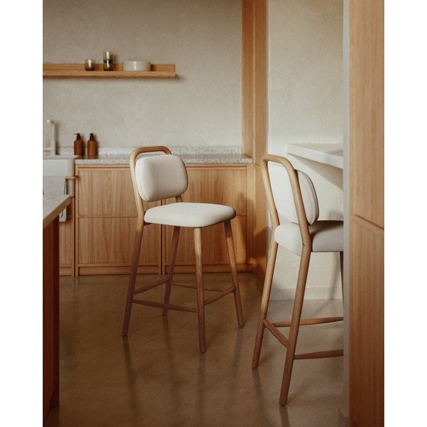 Béžová barová židle (výška sedáku 66 cm) Helda – Kave Home-image-1