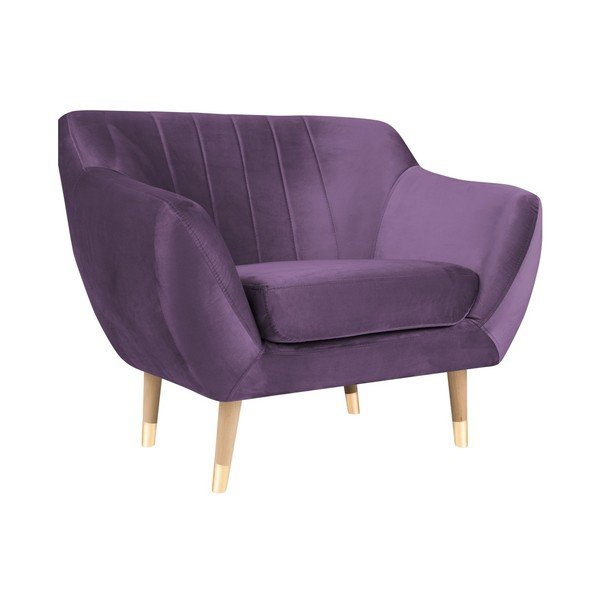 Fialové sametové křeslo Mazzini Sofas Benito-image-2