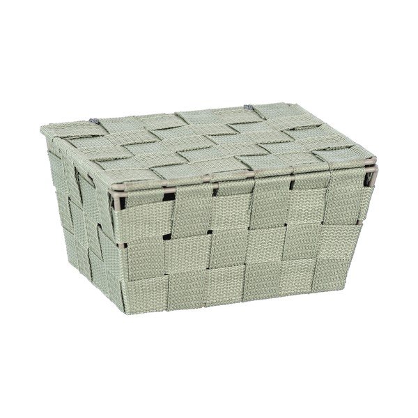 Zelený úložný košík s víkem Wenko, 14 x 19 cm-image-1
