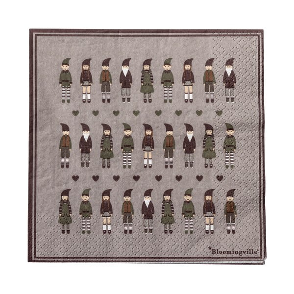 Papírové ubrousky v sadě 20 ks 33x33 cm Niklaus – Bloomingville