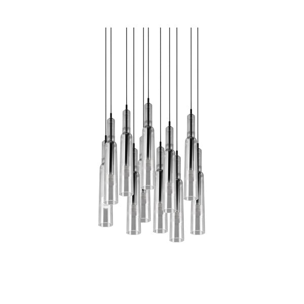 LED závěsné svítidlo se skleněným stínidlem ø 50 cm v černo-stříbrné barvě Lucent – Trio Select-image-2