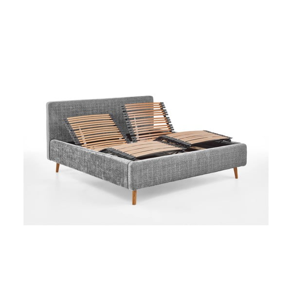 Světle šedá čalouněná dvoulůžková postel s roštem 180x200 cm Primavera – Meise Möbel-image-2