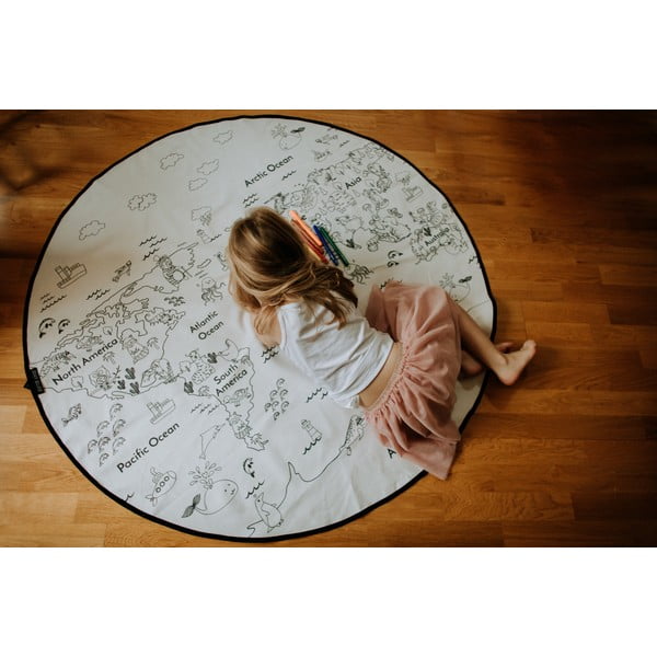 Vybarvovací dětský koberec Butter Kings Colouring World, ø 130 cm-image-4