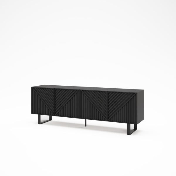 Černý TV stolek 161x55x35 cm Peta – Marckeric-image-4