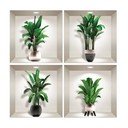 Sada 4 3D samolepek na zeď Ambiance Exotic Palm Leaves
