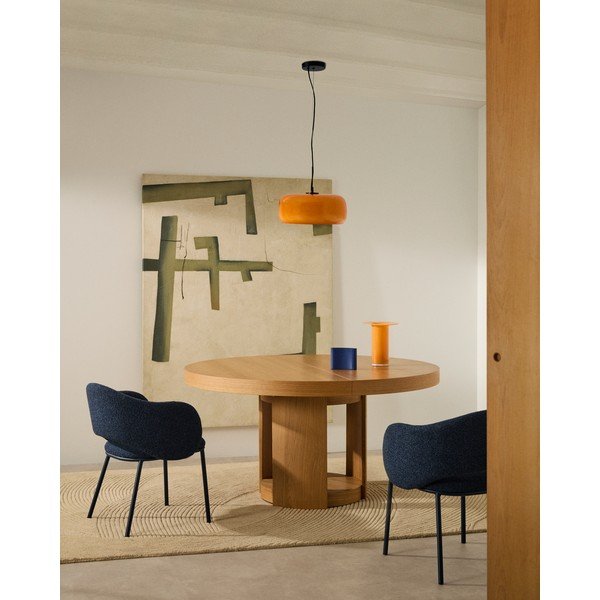 Oranžové LED závěsné svítidlo se skleněným stínidlem ø 38 cm Reig – Kave Home-image-3