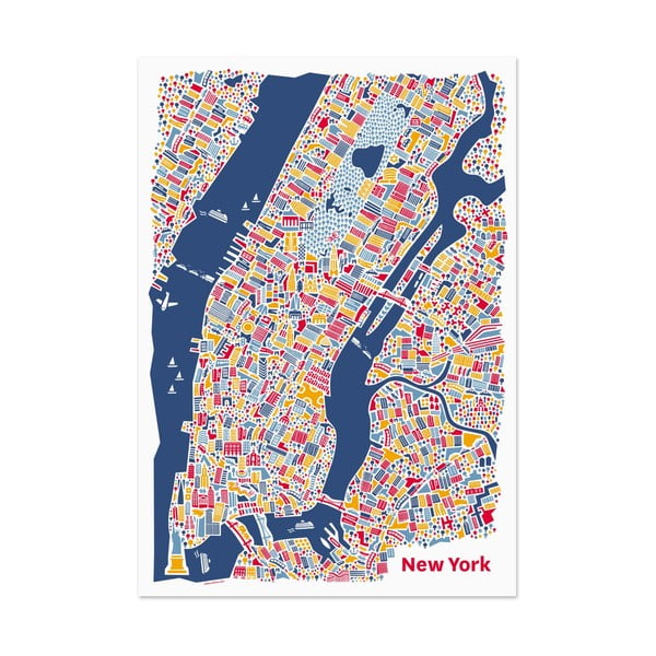 Nástěnná mapa New York, 70x50 cm