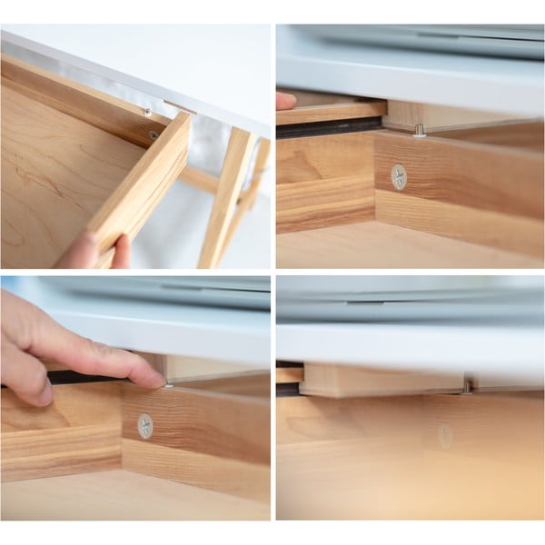 Pracovní stůl s bílou deskou 85x135 cm Luka – Ragaba-image-3