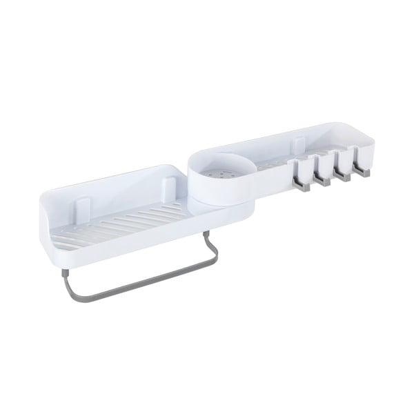 Bílá rohová samodržící koupelnová polička - Maximex-image-2