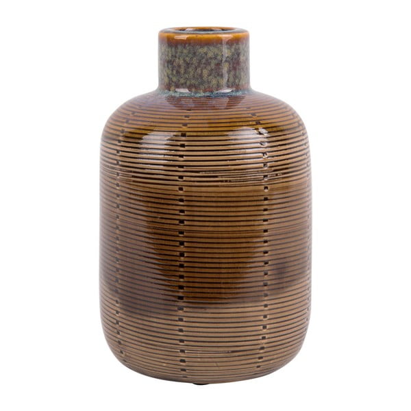 Hnědá keramická váza PT LIVING Bottle, výška 18,5 cm