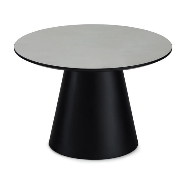 Konferenční stolek ve světle šedé a černé barvě s deskou v dekoru mramoru ø 60 cm Tango – Furnhouse
