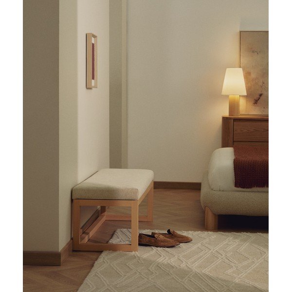Béžová/v přírodní barvě polstrovaná lavice Loya – Kave Home-image-1