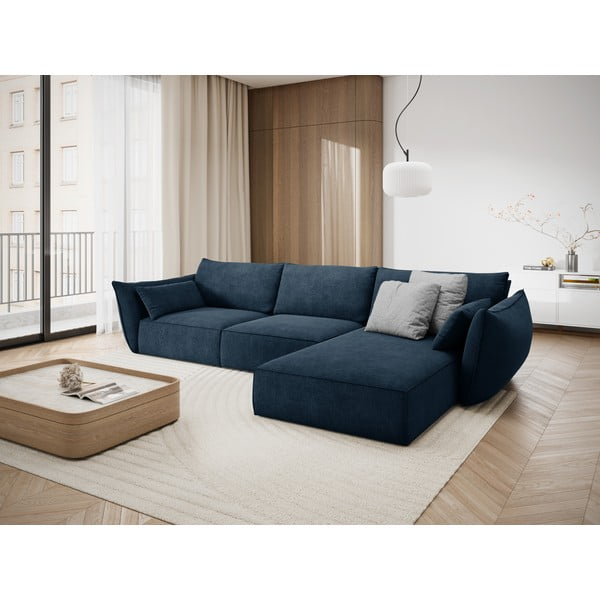 Tmavě modrá rohová pohovka (pravý roh) Vanda – Mazzini Sofas-image-1