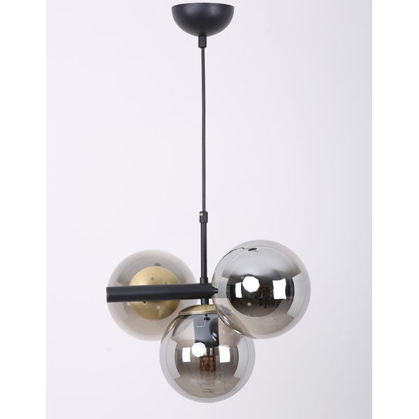 Černo-šedé závěsné svítidlo se skleněným stínidlem ø 15 cm Cascade – Squid Lighting-image-3