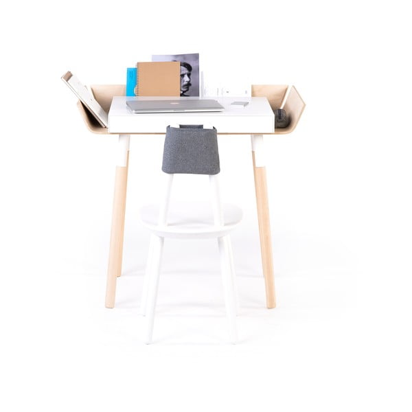 Bílý psací stůl s 1 šuplíkem EMKO My Writing Desk-image-3
