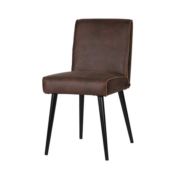 Sada 2 tmavě hnědých kožených židlí BePureHome Revolution-image-1