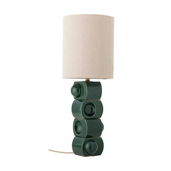 Zelená/krémová keramická stolní lampa s textilním stínidlem (výška 68 cm) Brady – Bloomingville